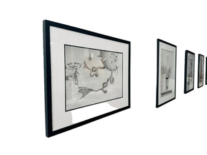 Framed artwork on a white background