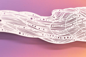 Wavy line design with small stars on a gradient background