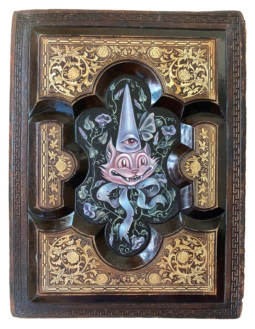 Two ornate wooden panels with intricate carvings of fantasy creatures.