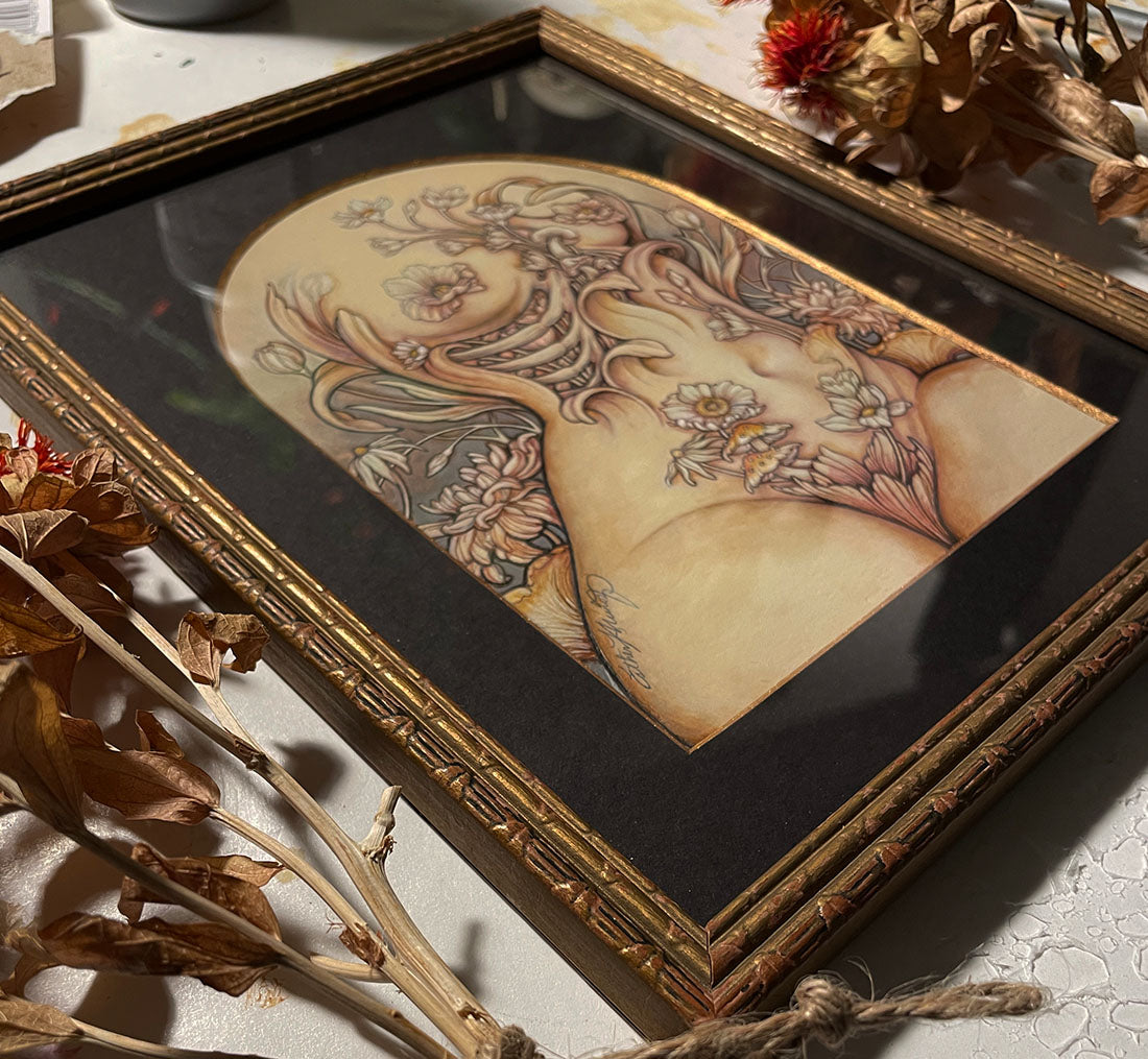 Floral Bones with Tulip Wings