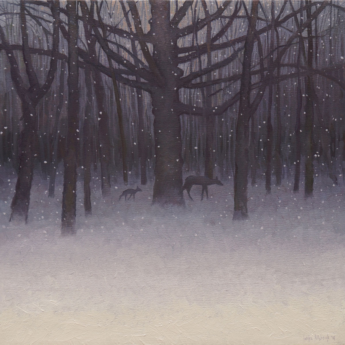 Fawn in an Evening Snowfall