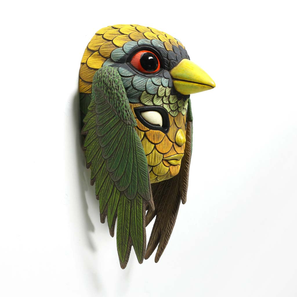 Blend In Mask: Red Headed Barbet