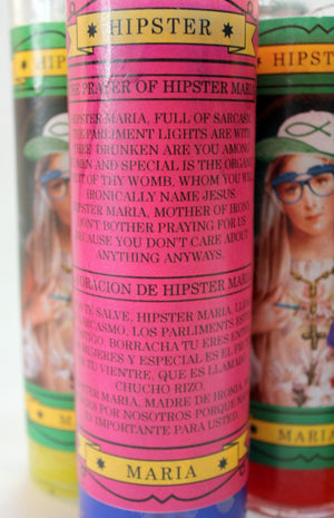 Hipster Maria Prayer Candle