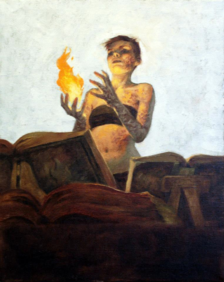 Seven of Pentacles: "Fire Mage Apprentice"