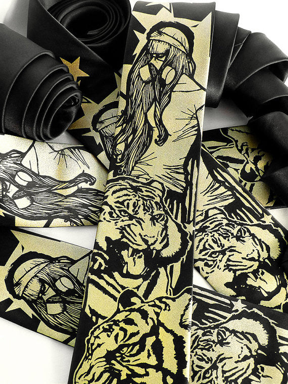 Tigers Men's Necktie - Tiger Tiger Burning Bright Tie