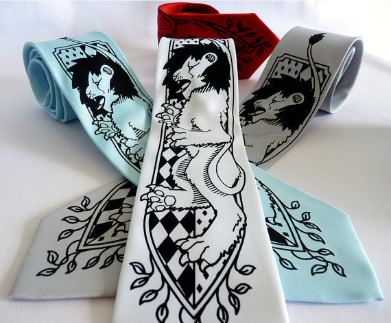 Daring Lion Tie - Men's Lion Crest Neck Tie